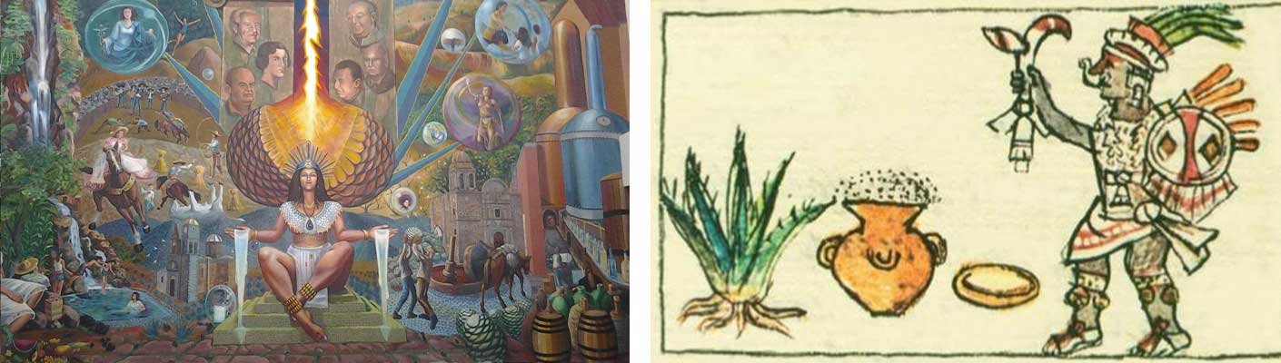 Origen del tequila: Mural de la Diosa Mayahuel en Tequila